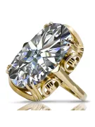 Or jaune 14 carats Zircon Anneau Bijoux vintage vrc038y